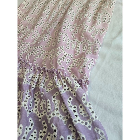Girls Size 14 Ombre Eyelet Easter Dress Pink Purple Long Sleeve Cottagecore Boho - Picture 8 of 14
